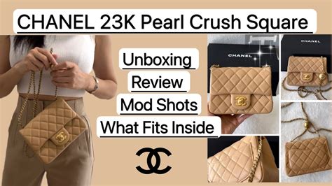 chanel pearl crush 23k|CHANEL 23K Pearl Crush Mini Square Unboxing / Review / Mod .